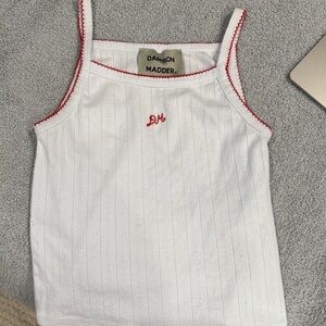 Damson Madder White and Red Women's Top